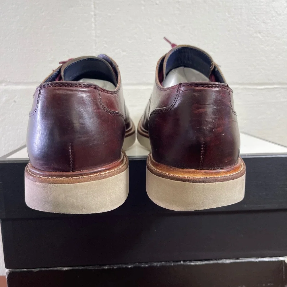 Cole Haan Brown Leather Plain Toe Casual Oxford Shoes Lace up Men's Size 10.5 M